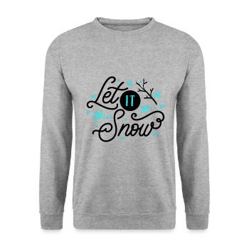 Qu’il neige - Sweat-shirt Unisexe - gris chiné - Devant - Alina (178cm) & Michal (187cm)