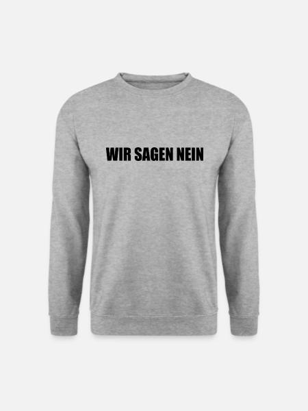 Wir sagen nein - Unisex Pullover - Weißgrau meliert