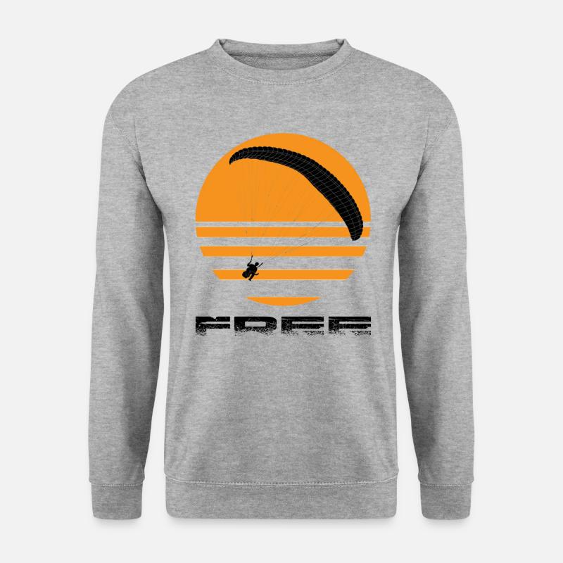 Paragliding - Unisex Pullover - Weißgrau meliert