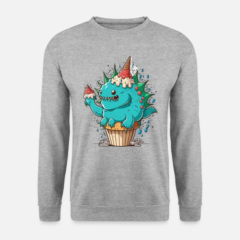 Stegosaurus Konditor - Unisex Pullover - Weißgrau meliert