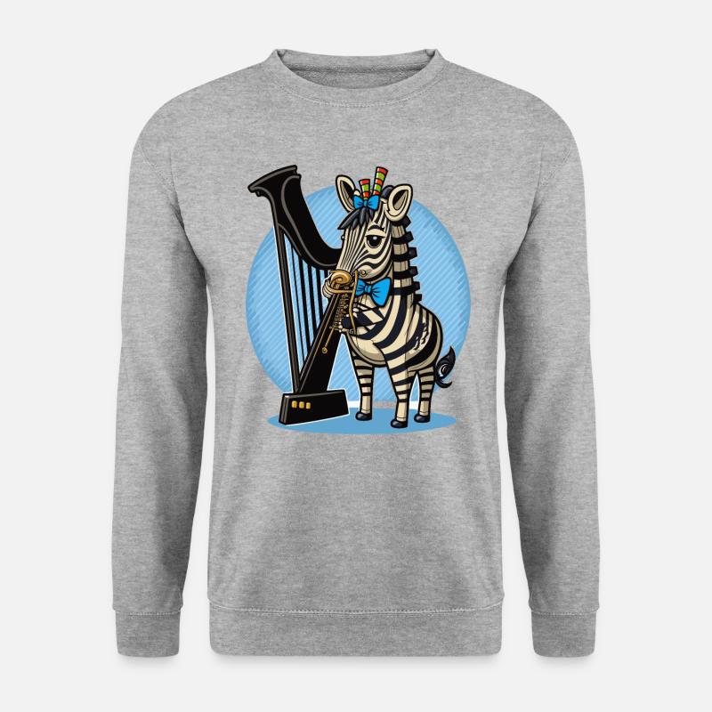 Geparden-Trompeter - Unisex Pullover - Weißgrau meliert