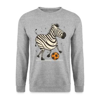 Zebra Soccer Star - Unisex Sweatshirt - salt & pepper - Front - Alina (178cm) & Michal (187cm)