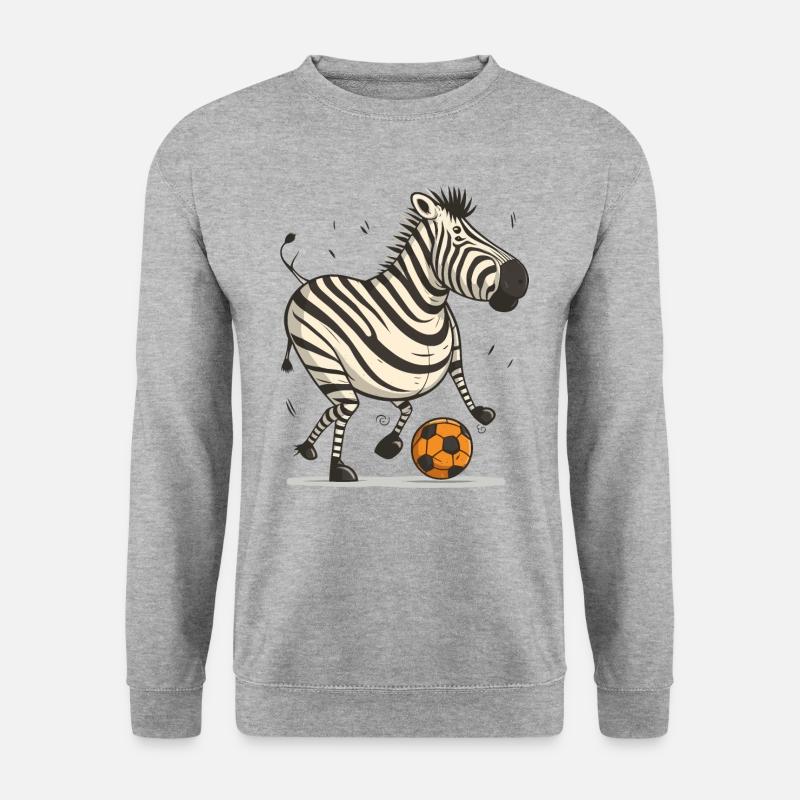 Zebra Fußballstern - Unisex Pullover - Weißgrau meliert