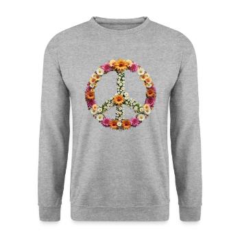 peace,peace sign,peace sign,flowers,colorful - Unisex Sweatshirt - salt & pepper - Front - Alina (178cm) & Michal (187cm)