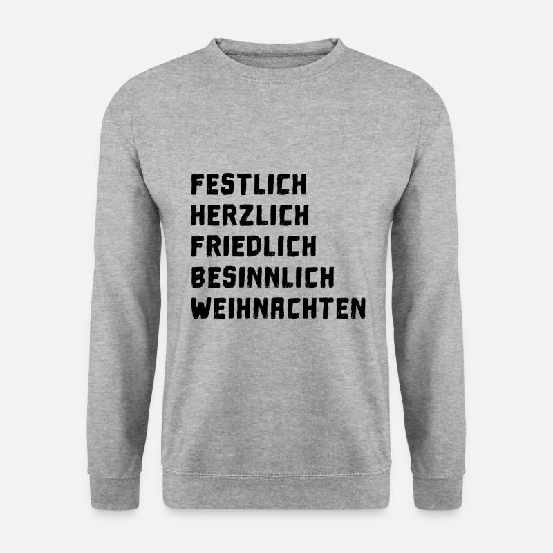 Frohe Weihnachten und besinnliches Heilig Abend - Unisex Pullover - Weißgrau meliert
