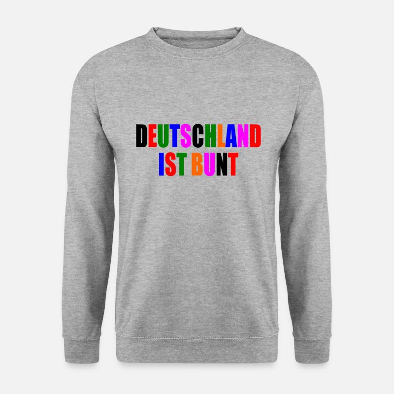 Deutschland ist bunt - Unisex Pullover - Weißgrau meliert
