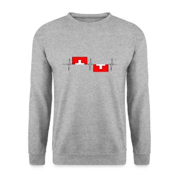Heart rate Switzerland - Unisex Sweatshirt - salt & pepper - Front - Alina (178cm) & Michal (187cm)