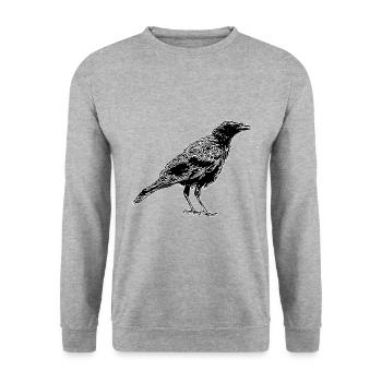 Crow - Unisex Sweatshirt - salt & pepper - Front - Alina (178cm) & Michal (187cm)