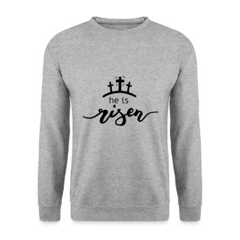 il est ressuscité - Sweat-shirt Unisexe - gris chiné - Devant - Alina (178cm) & Michal (187cm)