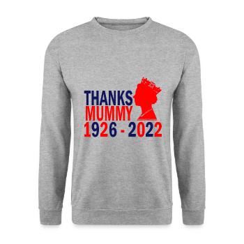 Elisabeth II 1926 - 2022 - Sweat-shirt Unisexe - gris chiné - Devant - Alina (178cm) & Michal (187cm)