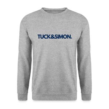 Tuck&Simon Navy Nameplate - Unisex Sweatshirt - salt & pepper - Front - Alina (178cm) & Michal (187cm)