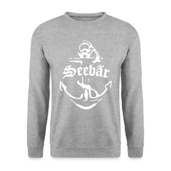 Seebär - Unisex Pullover - Weißgrau meliert - Vorne - Alina (178cm) & Michal (187cm)