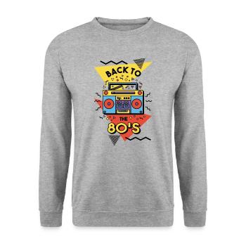 Retro 80s Back To The 80's - Unisex Sweatshirt - salt & pepper - Front - Alina (178cm) & Michal (187cm)