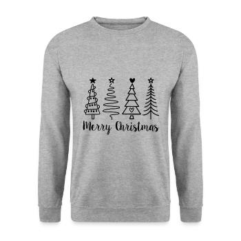 Joyeux Noël - Sweat-shirt Unisexe - gris chiné - Devant - Alina (178cm) & Michal (187cm)