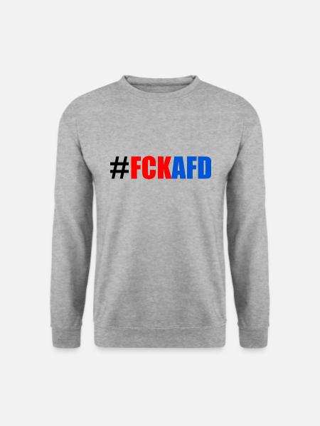 Fck afd - Unisex Pullover - Weißgrau meliert