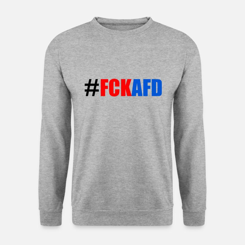 Fck afd - Unisex Pullover - Weißgrau meliert