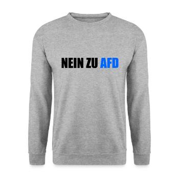 No to afd - Unisex Sweatshirt - salt & pepper - Front - Alina (178cm) & Michal (187cm)