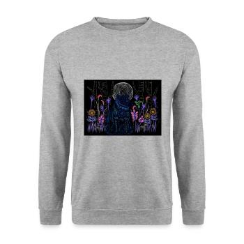 Geisterbär - Unisex Pullover - Weißgrau meliert - Vorne - Alina (178cm) & Michal (187cm)