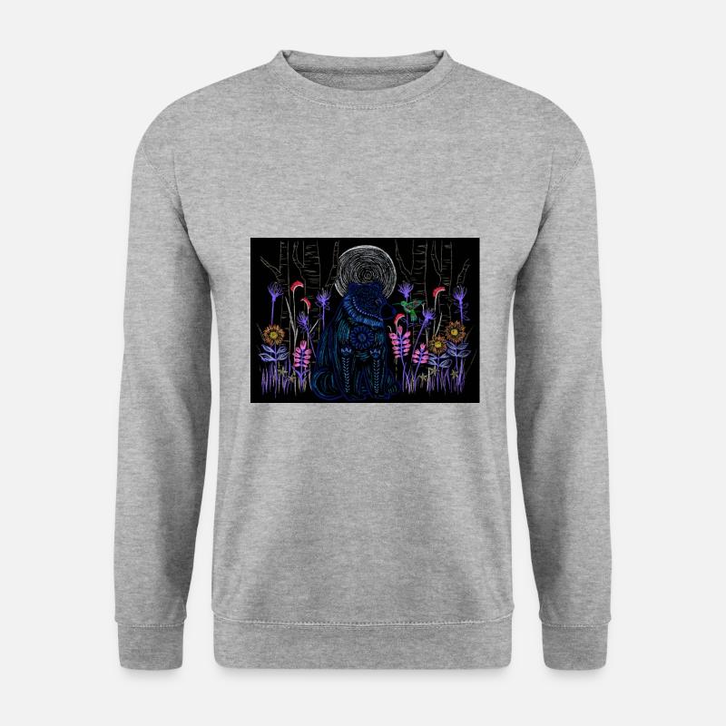 Geisterbär - Unisex Pullover - Weißgrau meliert