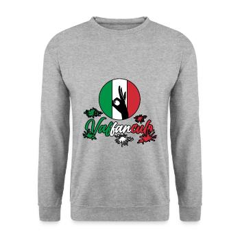 Italy Italian Vaffanculo - Unisex Sweatshirt - salt & pepper - Front - Alina (178cm) & Michal (187cm)