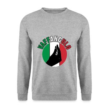 Italien Italiener Vaffanculo - Unisex Pullover - Weißgrau meliert - Vorne - Alina (178cm) & Michal (187cm)