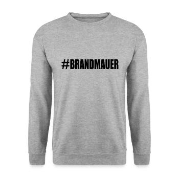 brandmauer - Unisex Pullover - Weißgrau meliert - Vorne - Alina (178cm) & Michal (187cm)