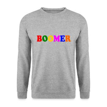 Boomer - Unisex Pullover - Weißgrau meliert - Vorne - Alina (178cm) & Michal (187cm)