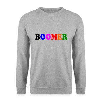 Boomer - Unisex Pullover - Weißgrau meliert - Vorne - Alina (178cm) & Michal (187cm)