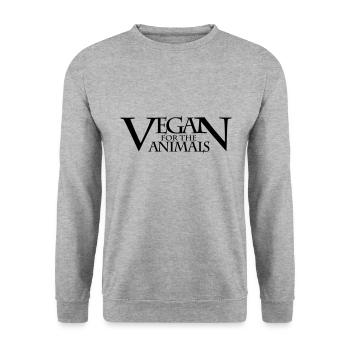 VEGAN POUR LES ANIMAUX - Sweat-shirt Unisexe - gris chiné - Devant - Alina (178cm) & Michal (187cm)