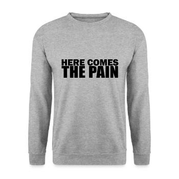 ICI LA DOULEUR Fitness - Motivation - Sweat-shirt Unisexe - gris chiné - Devant - Alina (178cm) & Michal (187cm)