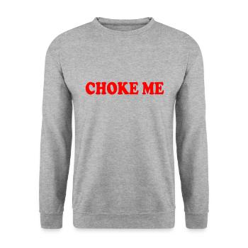 Choke me - Unisex Pullover - Weißgrau meliert - Vorne - Alina (178cm) & Michal (187cm)