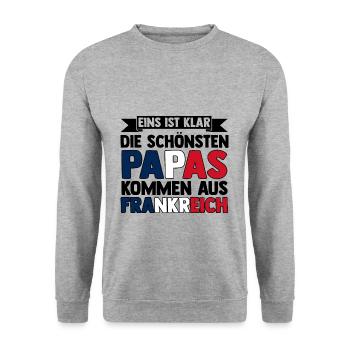 Franzosen Französisch Frankreich - Unisex Pullover - Weißgrau meliert - Vorne - Alina (178cm) & Michal (187cm)
