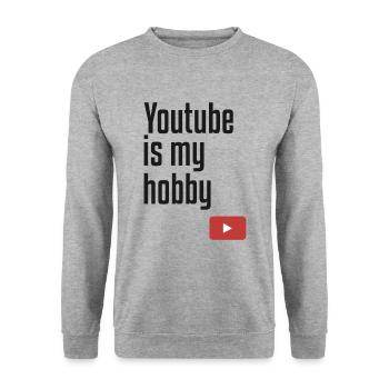 Youtube ist mein Hobby - Unisex Pullover - Weißgrau meliert - Vorne - Alina (178cm) & Michal (187cm)