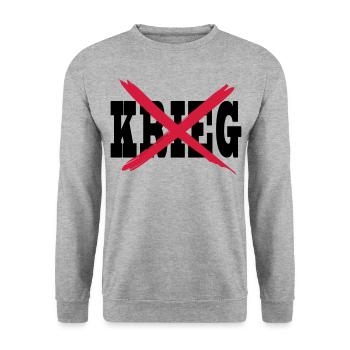 Gegen Krieg Antikrieg Peace - Unisex Pullover - Weißgrau meliert - Vorne - Alina (178cm) & Michal (187cm)