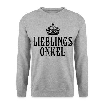 13 Lieblings Onkel Krone Liebe Geschenk 1c - Unisex Pullover - Weißgrau meliert - Vorne - Alina (178cm) & Michal (187cm)