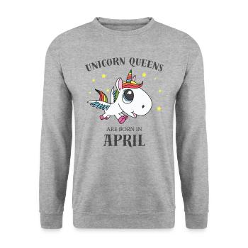 Unicorn queens April - Unisex Sweatshirt - salt & pepper - Front - Alina (178cm) & Michal (187cm)