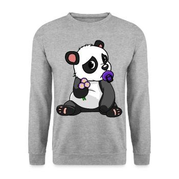 China Panda Bear Wildlife Children Baby Zoo Animals Bear - Unisex Sweatshirt - salt & pepper - Front - Alina (178cm) & Michal (187cm)