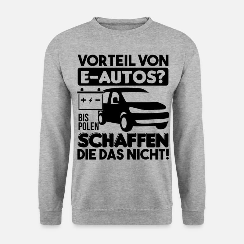 Elektroauto Fan - Unisex Pullover - Weißgrau meliert