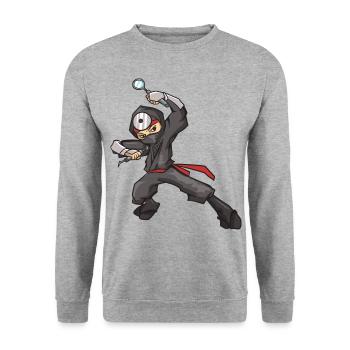 Zahnarzt Zahnarzthelferin Ninja Zähne I Geschenk - Unisex Pullover - Weißgrau meliert - Vorne - Alina (178cm) & Michal (187cm)