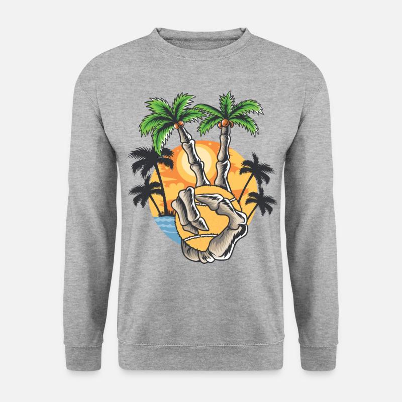 Skeletthand mit Tennis- oder Padelball - Unisex Pullover - Weißgrau meliert