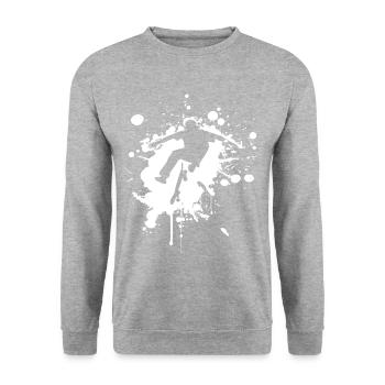 SK8 est GR8 Blanc - Sweat-shirt Unisexe - gris chiné - Devant - Alina (178cm) & Michal (187cm)
