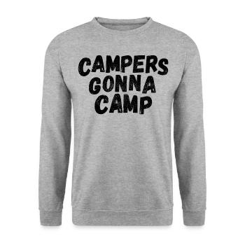 Campers going to camp! black - Unisex Sweatshirt - salt & pepper - Front - Alina (178cm) & Michal (187cm)