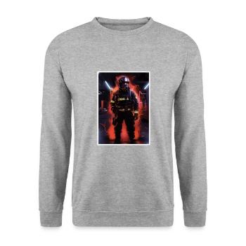 Heroic firefighter design for real heroes - Unisex Sweatshirt - salt & pepper - Front - Alina (178cm) & Michal (187cm)