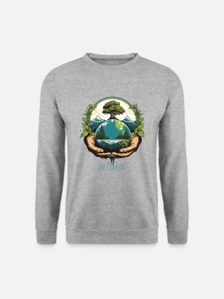 Umwelt retten Umweltschutz Held Klima Aktivist - Unisex Pullover - Weißgrau meliert