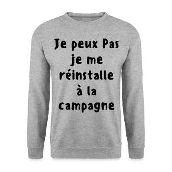 Je peux pas je me réinstalle à la campagne - Sweat-shirt Unisexe - gris chiné - Devant - Alina (178cm) & Michal (187cm)
