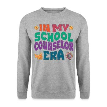 In my school counselor era - Unisex Sweatshirt - salt & pepper - Front - Alina (178cm) & Michal (187cm)