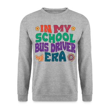 À l’époque des chauffeurs d’autobus scolaires - Sweat-shirt Unisexe - gris chiné - Devant - Alina (178cm) & Michal (187cm)