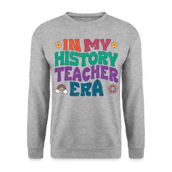 À l’époque de mon professeur d’histoire - Sweat-shirt Unisexe - gris chiné - Devant - Alina (178cm) & Michal (187cm)