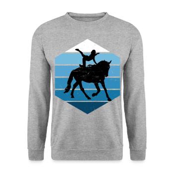 Team vaulting, horse performance, balance exercises - Unisex Sweatshirt - salt & pepper - Front - Alina (178cm) & Michal (187cm)