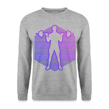 Musculation Cardio Haltérophilie Femme Fitness - Sweat-shirt Unisexe - gris chiné - Devant - Alina (178cm) & Michal (187cm)